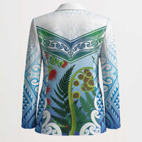 Aotearoa New Zealand Natural Plants Blazer Pohutukawa with Silver Ferns Koru Frond Maori Tattoos LT03 - Polynesian Pride
