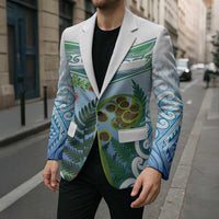 Aotearoa New Zealand Natural Plants Blazer Pohutukawa with Silver Ferns Koru Frond Maori Tattoos LT03 - Polynesian Pride