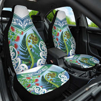 Aotearoa New Zealand Natural Plants Car Seat Cover Pohutukawa with Silver Ferns Koru Frond Maori Tattoos LT03 One Size Multicolor - Polynesian Pride