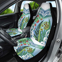 Aotearoa New Zealand Natural Plants Car Seat Cover Pohutukawa with Silver Ferns Koru Frond Maori Tattoos LT03 - Polynesian Pride