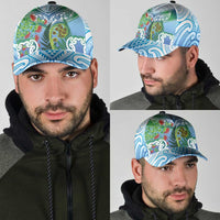 Aotearoa New Zealand Natural Plants Classic Cap Pohutukawa with Silver Ferns Koru Frond Maori Tattoos LT03 - Polynesian Pride