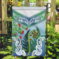 Aotearoa New Zealand Natural Plants Garden Flag Pohutukawa with Silver Ferns Koru Frond Maori Tattoos LT03 Garden Flag Multicolor - Polynesian Pride