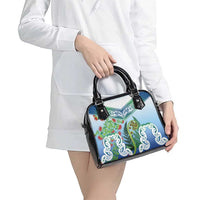 Aotearoa New Zealand Natural Plants Shoulder Handbag Pohutukawa with Silver Ferns Koru Frond Maori Tattoos LT03 - Polynesian Pride