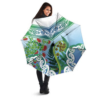 Aotearoa New Zealand Natural Plants Umbrella Pohutukawa with Silver Ferns Koru Frond Maori Tattoos LT03 - Polynesian Pride