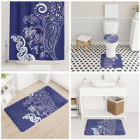 New Zealand Sea Animals with Maori Tribal Tattoo Bathroom Set Blue Color LT03 - Polynesian Pride