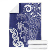 New Zealand Sea Animals with Maori Tribal Tattoo Blanket Blue Color LT03 - Polynesian Pride