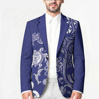 New Zealand Sea Animals with Maori Tribal Tattoo Blazer Blue Color LT03 - Polynesian Pride