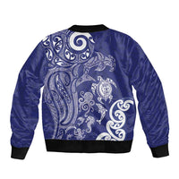 New Zealand Sea Animals with Maori Tribal Tattoo Bomber Jacket Blue Color LT03 - Polynesian Pride