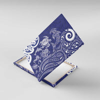 New Zealand Sea Animals with Maori Tribal Tattoo Canvas Wall Art Blue Color LT03 With Frame Blue - Polynesian Pride