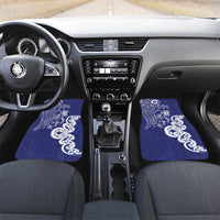 New Zealand Sea Animals with Maori Tribal Tattoo Car Mats Blue Color LT03 Set 2pcs - Front Blue - Polynesian Pride