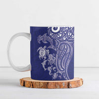 New Zealand Sea Animals with Maori Tribal Tattoo Ceramic Mug Blue Color LT03 Blue - Polynesian Pride