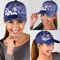 New Zealand Sea Animals with Maori Tribal Tattoo Classic Cap Blue Color LT03 - Polynesian Pride