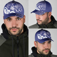 New Zealand Sea Animals with Maori Tribal Tattoo Classic Cap Blue Color LT03 - Polynesian Pride