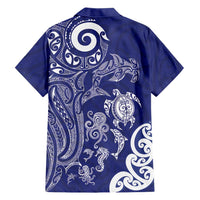 New Zealand Sea Animals with Maori Tribal Tattoo Hawaiian Shirt Blue Color LT03 - Polynesian Pride