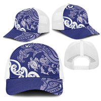 New Zealand Sea Animals with Maori Tribal Tattoo Mesh Trucker Cap Blue Color LT03 - Polynesian Pride