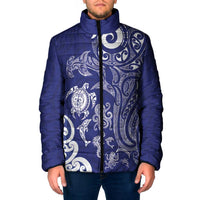 New Zealand Sea Animals with Maori Tribal Tattoo Padded Jacket Blue Color LT03 Men Blue - Polynesian Pride