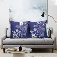 New Zealand Sea Animals with Maori Tribal Tattoo Pillow Cover Blue Color LT03 - Polynesian Pride