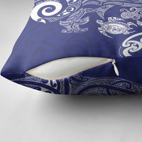 New Zealand Sea Animals with Maori Tribal Tattoo Pillow Cover Blue Color LT03 - Polynesian Pride