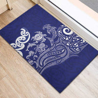 New Zealand Sea Animals with Maori Tribal Tattoo Rubber Doormat Blue Color LT03 - Polynesian Pride