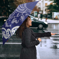 New Zealand Sea Animals with Maori Tribal Tattoo Umbrella Blue Color LT03 - Polynesian Pride