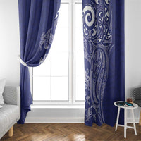 New Zealand Sea Animals with Maori Tribal Tattoo Window Curtain Blue Color LT03 - Polynesian Pride