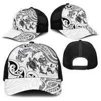New Zealand Sea Animals with Maori Tribal Tattoo Baseball Net Cap White Color LT03 - Polynesian Pride