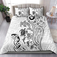 New Zealand Sea Animals with Maori Tribal Tattoo Bedding Set White Color LT03 - Polynesian Pride