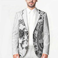 New Zealand Sea Animals with Maori Tribal Tattoo Blazer White Color LT03 - Polynesian Pride