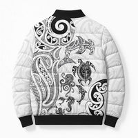 New Zealand Sea Animals with Maori Tribal Tattoo Bomber Puffer Jacket White Color LT03 - Polynesian Pride