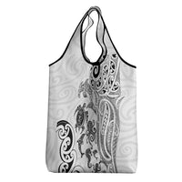 New Zealand Sea Animals with Maori Tribal Tattoo Grocery Bag White Color LT03 - Polynesian Pride