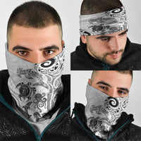 New Zealand Sea Animals with Maori Tribal Tattoo Neck Gaiter White Color LT03 - Polynesian Pride