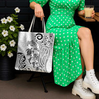 New Zealand Sea Animals with Maori Tribal Tattoo Tote Bag White Color LT03 - Polynesian Pride