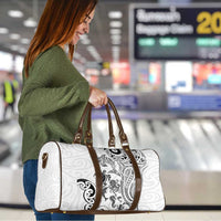 New Zealand Sea Animals with Maori Tribal Tattoo Travel Bag White Color LT03 - Polynesian Pride
