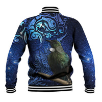 New Zealand Tui Bird Matariki Baseball Jacket Maori New Year with Galaxy Fern LT03 - Polynesian Pride