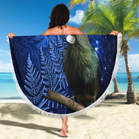 New Zealand Tui Bird Matariki Beach Blanket Maori New Year with Galaxy Fern LT03 - Polynesian Pride