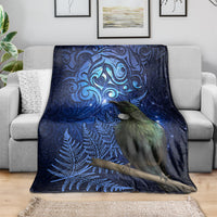 New Zealand Tui Bird Matariki Blanket Maori New Year with Galaxy Fern LT03 - Polynesian Pride