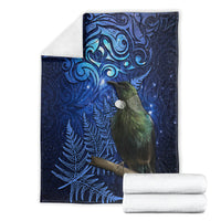 New Zealand Tui Bird Matariki Blanket Maori New Year with Galaxy Fern LT03 - Polynesian Pride