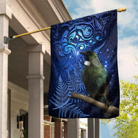New Zealand Tui Bird Matariki Garden Flag Maori New Year with Galaxy Fern LT03 House Flag Blue - Polynesian Pride