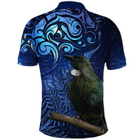 New Zealand Tui Bird Matariki Polo Shirt Maori New Year with Galaxy Fern LT03 - Polynesian Pride