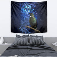 New Zealand Tui Bird Matariki Tapestry Maori New Year with Galaxy Fern LT03 - Polynesian Pride