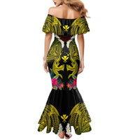 Hawaii Kanaka Maoli Mermaid Dress Double Shark and Hibiscus Flowers LT03 - Polynesian Pride