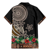 Samoa Siapo Polynesian Art Family Matching Mermaid Dress and Hawaiian Shirt Tropical Flowers and Tatau Pattern Brown LT03 - Polynesian Pride