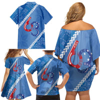 Samoa Independence Day Family Matching Off Shoulder Short Dress and Hawaiian Shirt Anniversary 63th-Siapo Art LT03 - Polynesian Pride