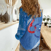 Samoa Independence Day Women Casual Shirt Anniversary 63th-Siapo Art