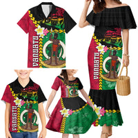 Vanuatu Nakamal and Plumeria Flowers Family Matching Mermaid Dress and Hawaiian Shirt Polynesian Pattern LT03 - Polynesian Pride