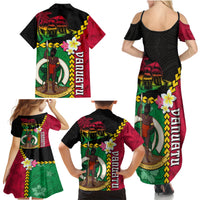 Vanuatu Nakamal and Plumeria Flowers Family Matching Summer Maxi Dress and Hawaiian Shirt Polynesian Pattern LT03 - Polynesian Pride