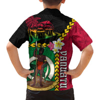 Vanuatu Nakamal and Plumeria Flowers Family Matching Tank Maxi Dress and Hawaiian Shirt Polynesian Pattern LT03 - Polynesian Pride