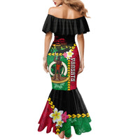 Vanuatu Nakamal and Plumeria Flowers Mermaid Dress Polynesian Pattern