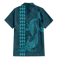 Aloha Hawaii Whale Kakau and Polynesian Tattoo Family Matching Mermaid Dress and Hawaiian Shirt Turquoise Color LT03 - Polynesian Pride