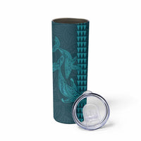 Aloha Hawaii Whale Kakau and Polynesian Tattoo Skinny Tumbler Turquoise Color LT03 - Polynesian Pride